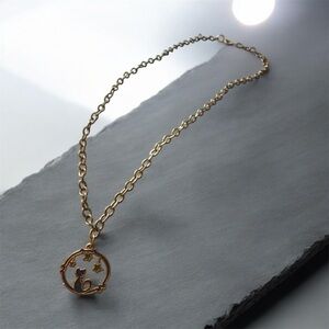 Elegant Gold Cat Pendant Necklace